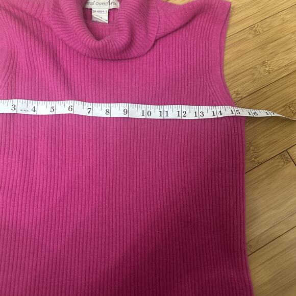 100% Cashmere Sleeveless TurtleNeck Sweater Softgirl Quiet Luxe Sz M - Picture 5 of 6